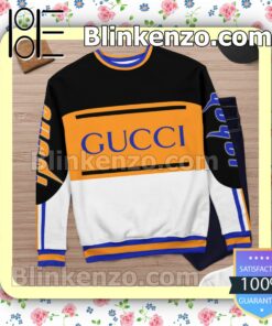 Gucci Mix Color Black Orange And White Mens Sweater c
