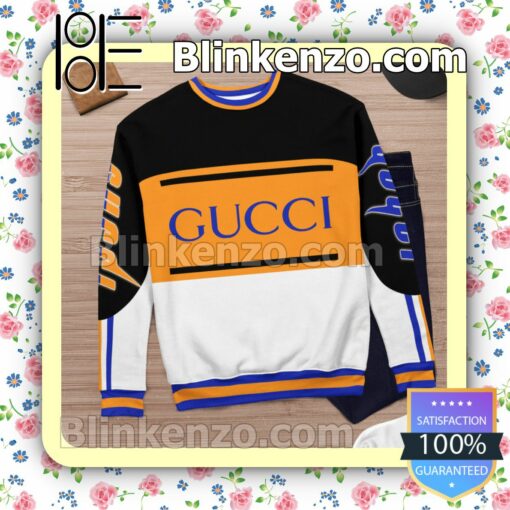 Gucci Mix Color Black Orange And White Mens Sweater c