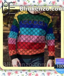 Gucci Multicolor Stripe Mens Sweater a