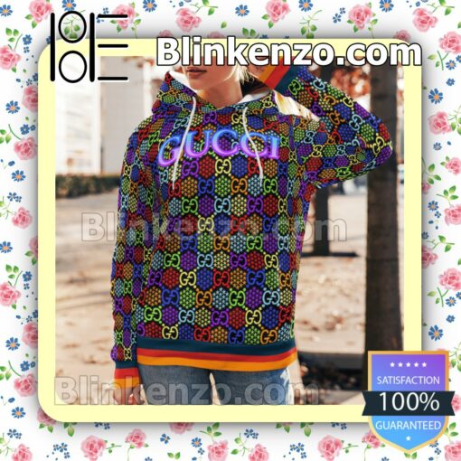 Gucci Psychedelic Multicolor Custom Womens Hoodie a
