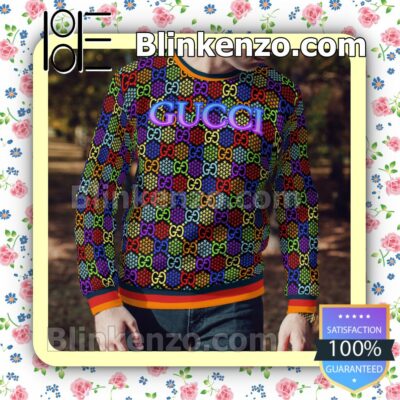 Gucci Psychedelic Multicolor Mens Sweater a