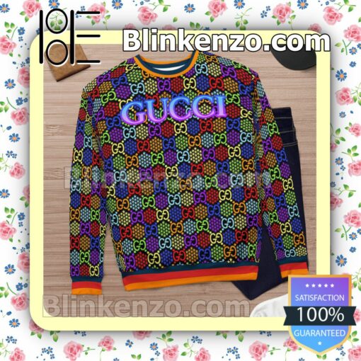 Gucci Psychedelic Multicolor Mens Sweater c