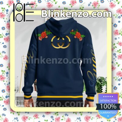 Gucci Wolf Face To Face Navy Custom Womens Hoodie b