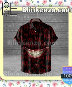 Haha Joker Smile Black Halloween Short Sleeve Shirts