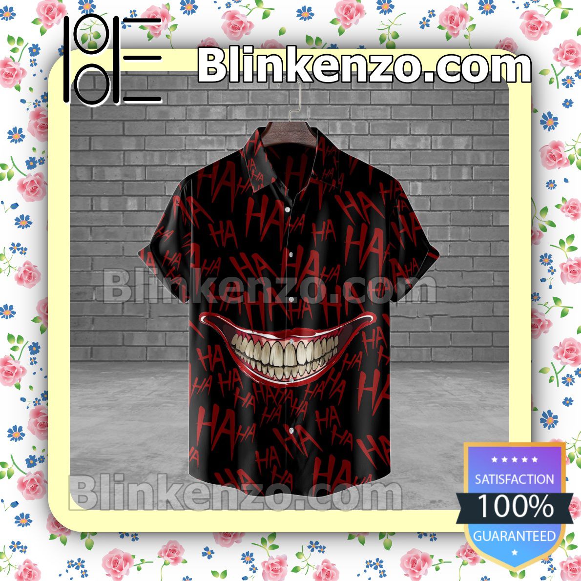 Haha Joker Smile Black Halloween Short Sleeve Shirts