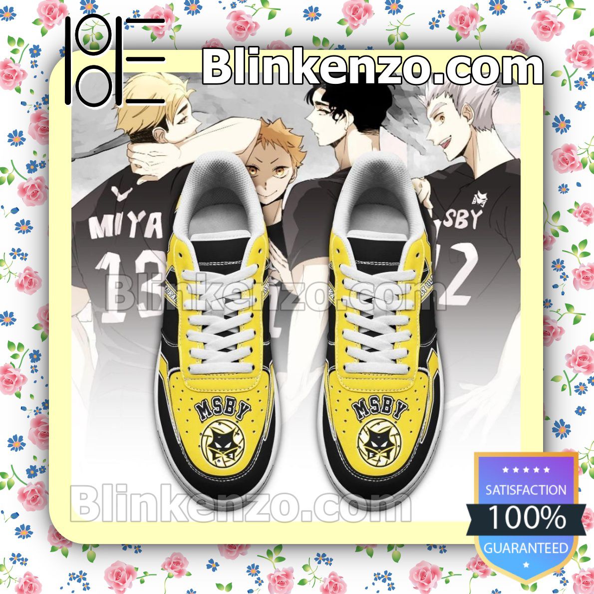 Where To Buy Haikyuu MSBY Black Jackals Uniform Haikyuu Anime Nike Air Force Sneakers