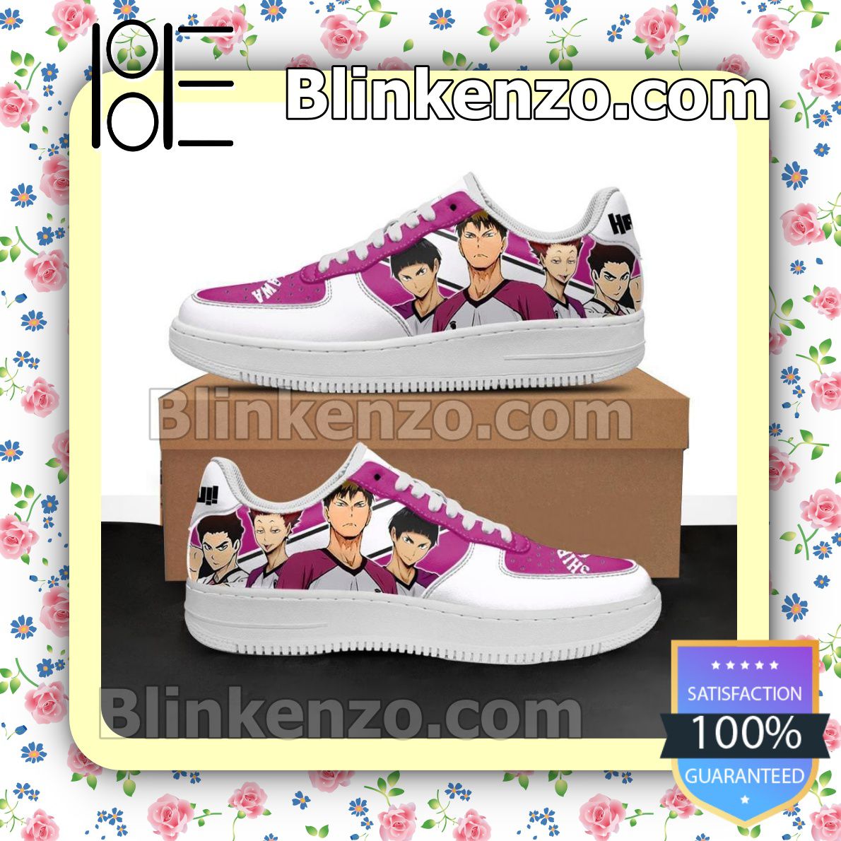 The cheapest Haikyuu Shiratorizawa Academy Team Haikyuu Anime Nike Air Force Sneakers