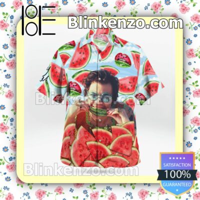 Harry Styles Watermelon Casual Button Down Shirts b