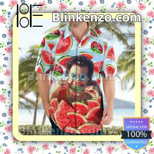 Harry Styles Watermelon Casual Button Down Shirts c