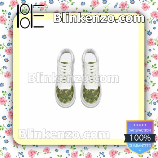 Heart Beat Green Cannabis Weed Mens Air Force Sneakers a