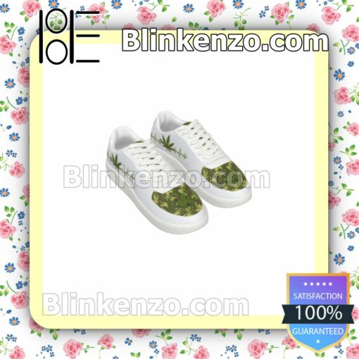 Heart Beat Green Cannabis Weed Mens Air Force Sneakers c