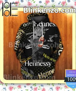 Hennessy With Groot Black Custom Womens Hoodie