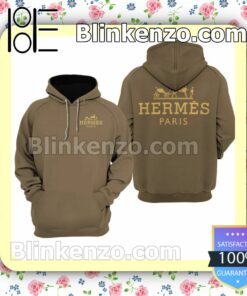 Hermes Paris Luxury Brand Brown Custom Womens Hoodie