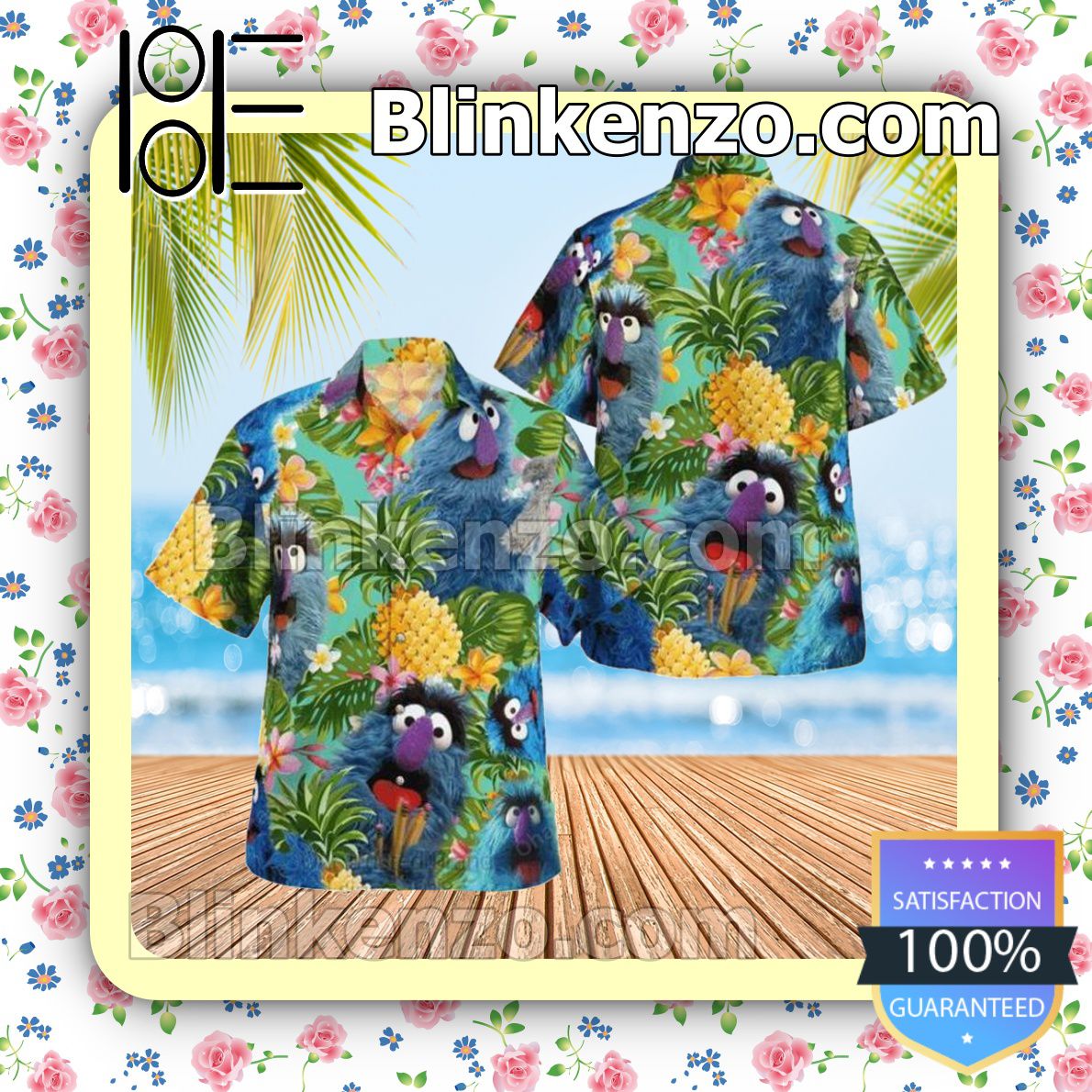 Herry Monster Sesame Street The Muppet Tropical Pineapple Beach Shirt