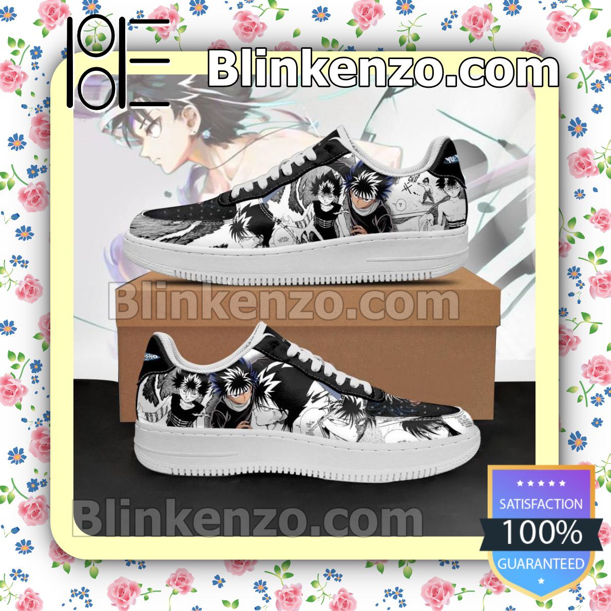 Order Hiei Yu Yu Hakusho Anime Manga Nike Air Force Sneakers
