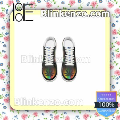 Hologram UFO Cannabis Weed Mens Air Force Sneakers a