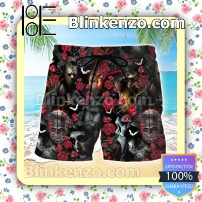 Horror Characters Red Flower Halloween Costume Shorts