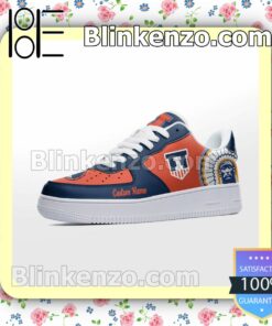 Illinois Fighting Illini Mascot Logo NCAA Nike Air Force Sneakers a
