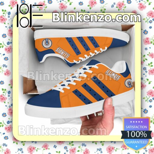 Illinois Fighting IlliniLogo Print Low Top Shoes-a