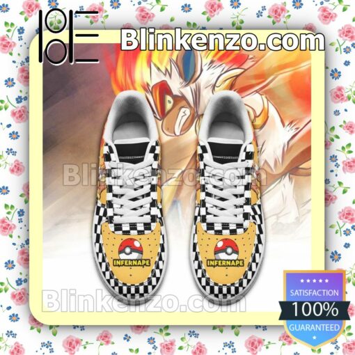 Infernape Checkerboard Pokemon Nike Air Force Sneakers a