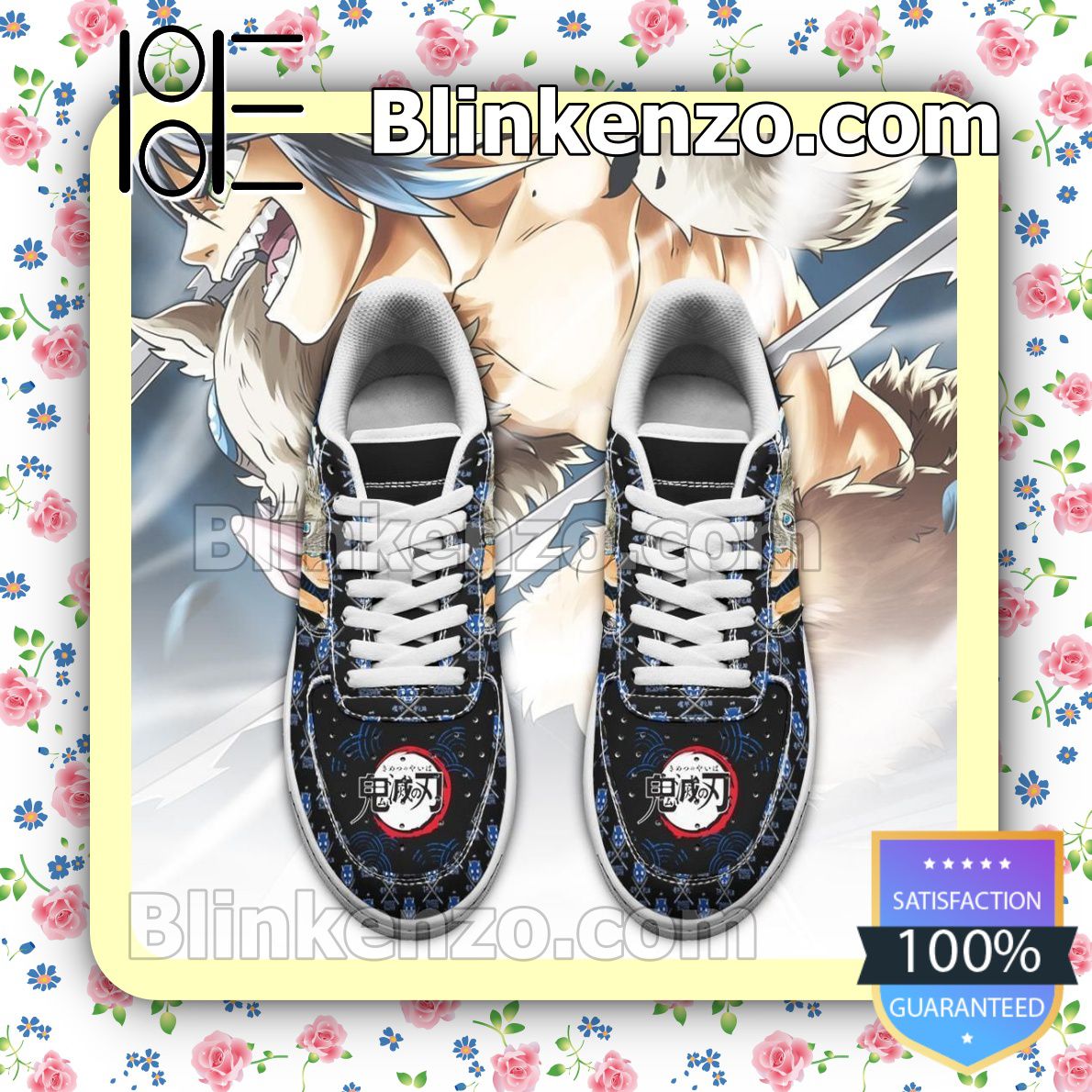Fast Shipping Inosuke Demon Slayer Anime Nike Air Force Sneakers