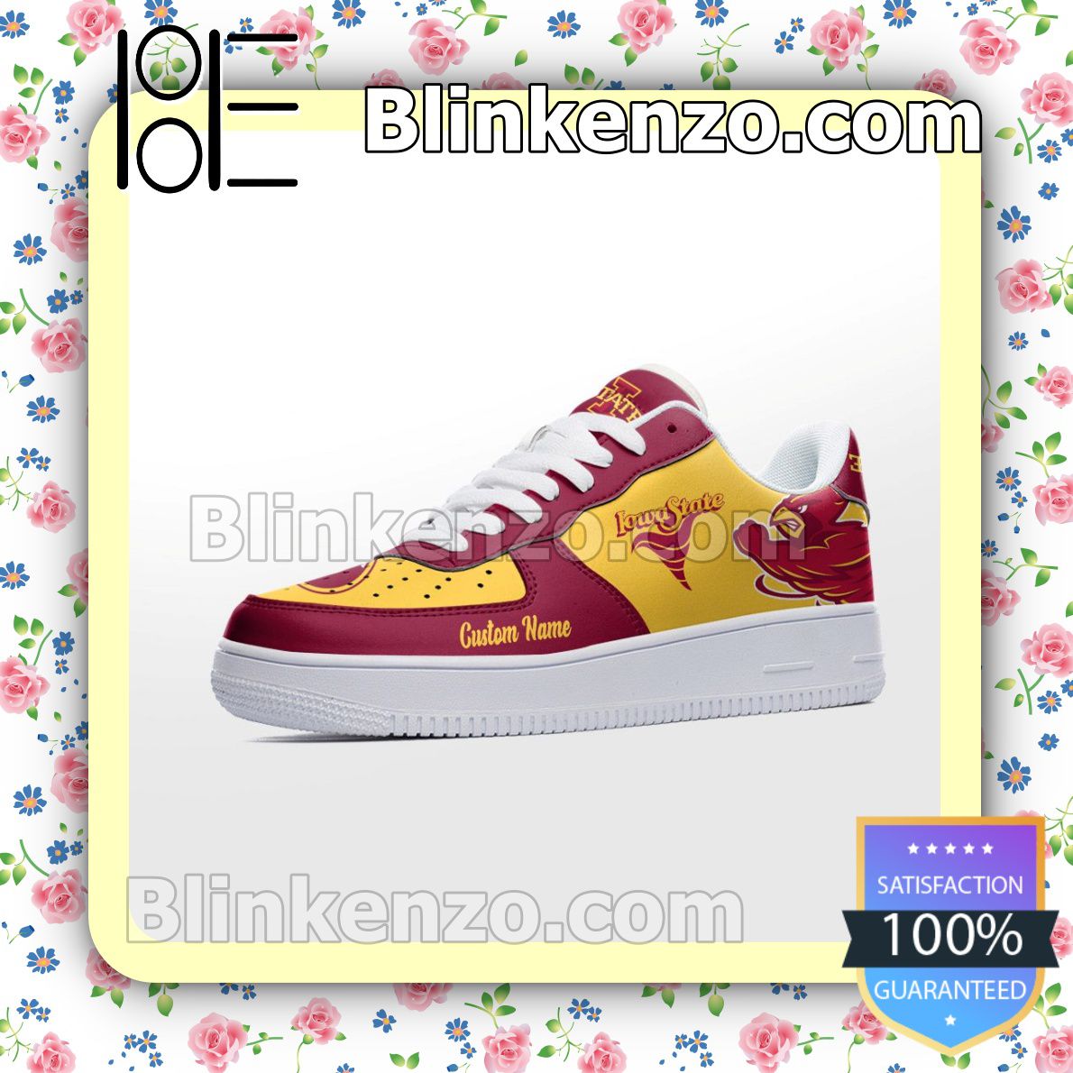 Unique Iowa State Cyclones Mascot Logo NCAA Nike Air Force Sneakers