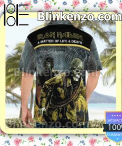 Iron Maiden A Matter Of Life & Death (2006) Tribal Casual Button Down Shirts a