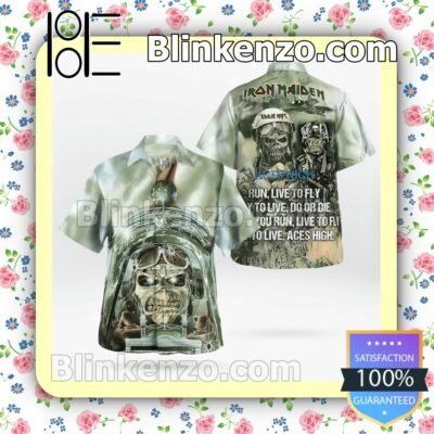 Iron Maiden Aces High Casual Button Down Shirts