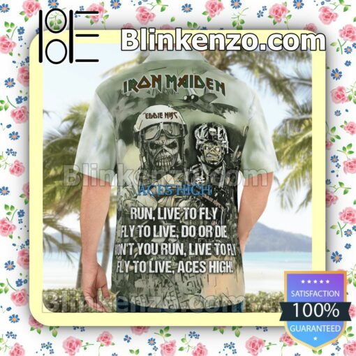 Iron Maiden Aces High Casual Button Down Shirts a