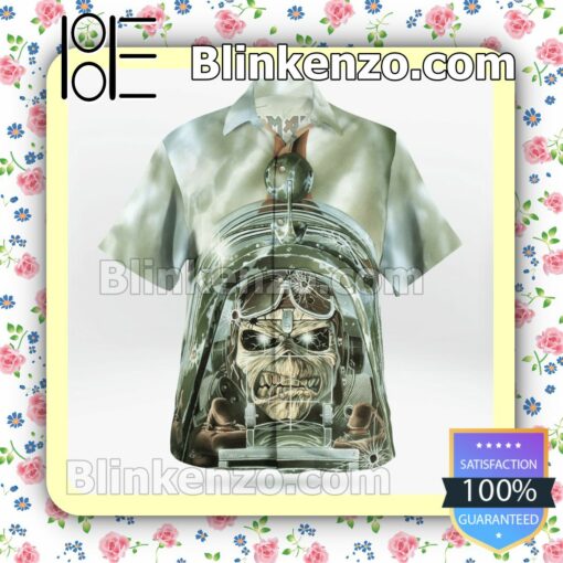 Iron Maiden Aces High Casual Button Down Shirts b