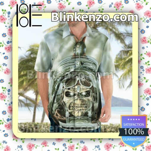 Iron Maiden Aces High Casual Button Down Shirts c