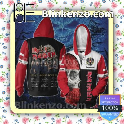 Iron Maiden Austria Legacy of the Beast World Tour 2022 Hoodies Pullover a
