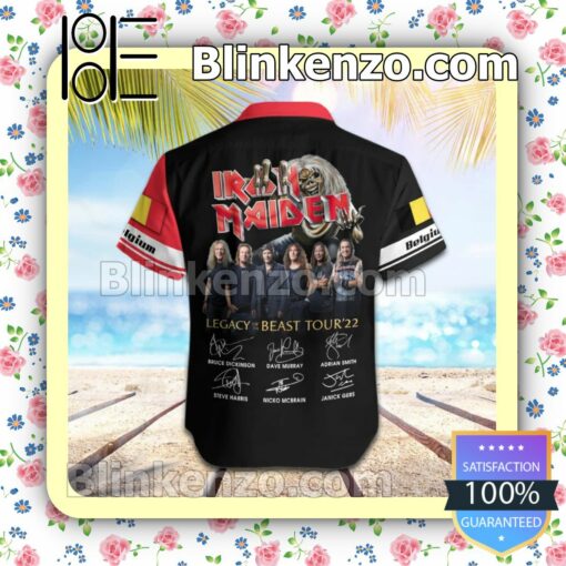 Iron Maiden Belgium Legacy of the Beast World Tour 2022 Summer Beach Shirt b