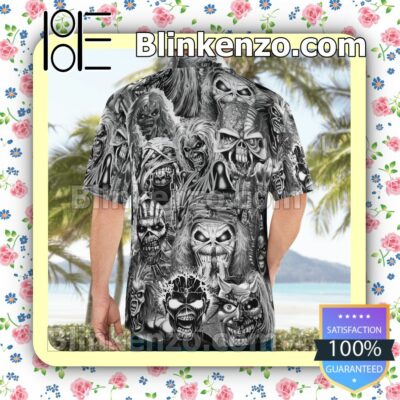 Iron Maiden Big Fan Eddie All Looks Casual Button Down Shirts a