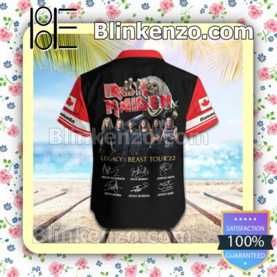 Iron Maiden Canada Legacy of the Beast World Tour 2022 Summer Beach Shirt b