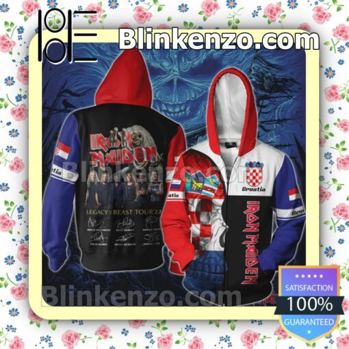 Iron Maiden Croatia Legacy of the Beast World Tour 2022 Hoodies Pullover a