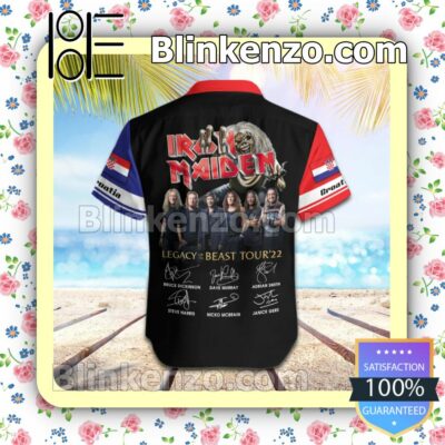 Iron Maiden Croatia Legacy of the Beast World Tour 2022 Summer Beach Shirt b