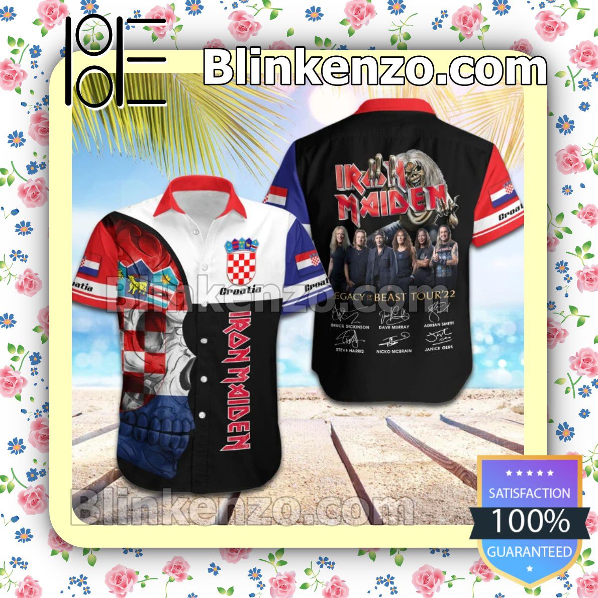 Amazing Iron Maiden Croatia Legacy of the Beast World Tour 2022 Summer Beach Shirt