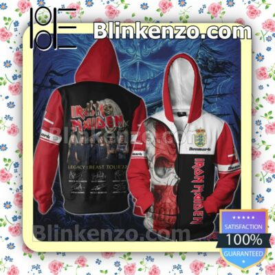 Iron Maiden Denmark Legacy of the Beast World Tour 2022 Hoodies Pullover a