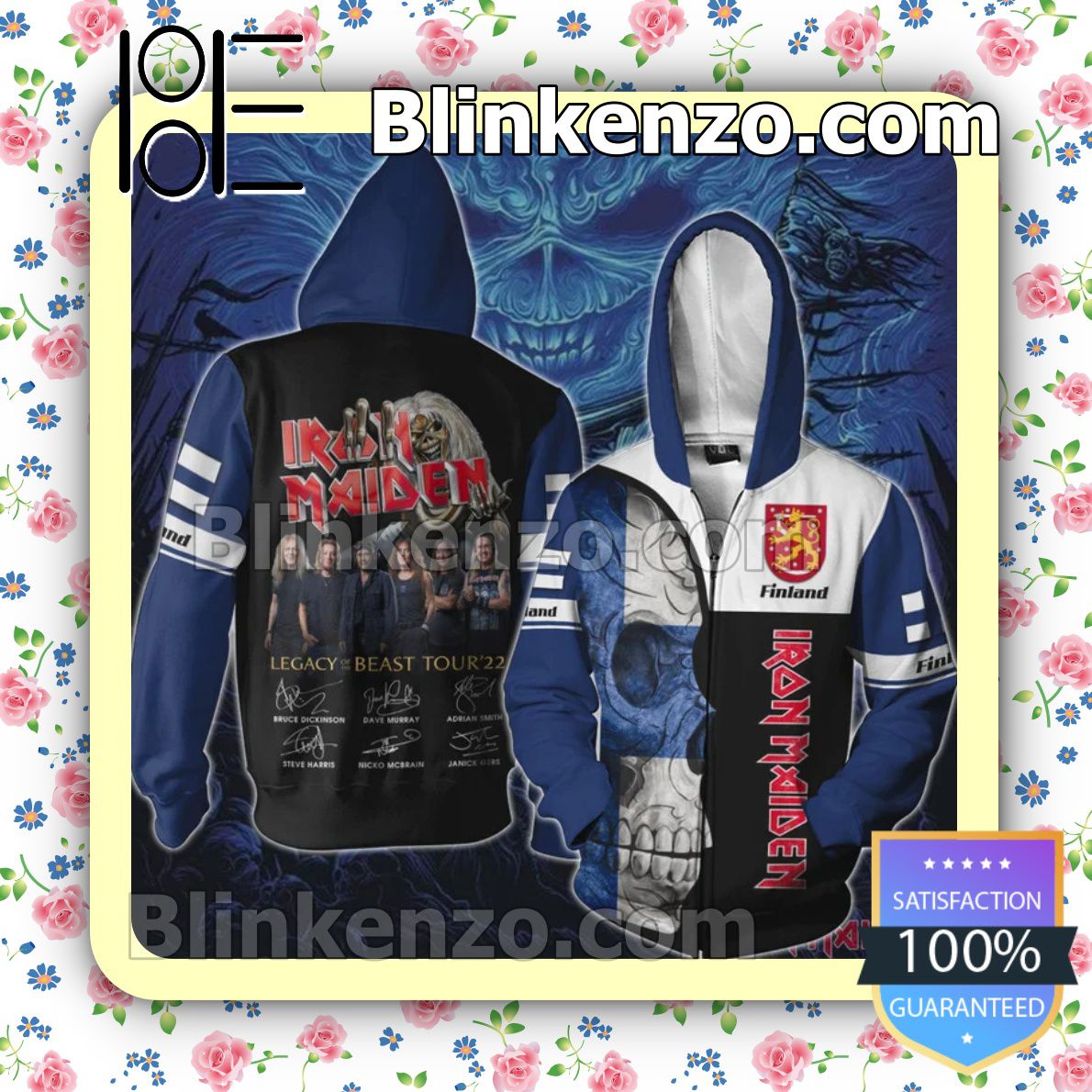 Great artwork! Iron Maiden Finland Legacy of the Beast World Tour 2022 Hoodies Pullover