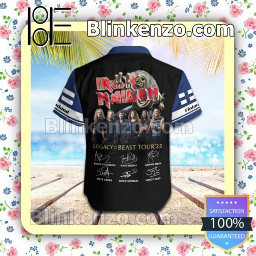 Iron Maiden Finland Legacy of the Beast World Tour 2022 Summer Beach Shirt b