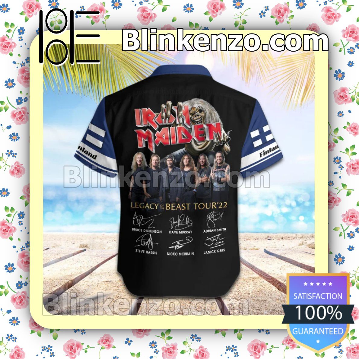 Free Iron Maiden Finland Legacy of the Beast World Tour 2022 Summer Beach Shirt