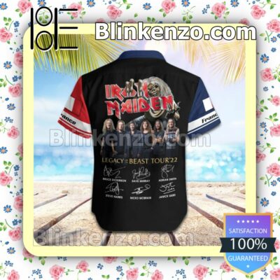 Iron Maiden France Legacy of the Beast World Tour 2022 Summer Beach Shirt b
