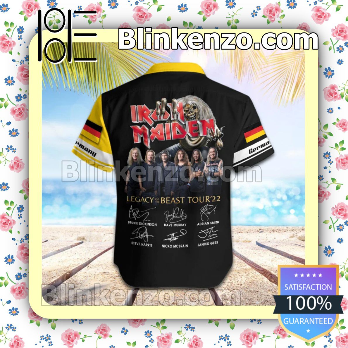 eBay Iron Maiden Germany Legacy of the Beast World Tour 2022 Summer Beach Shirt