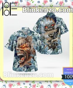 Iron Maiden Heavy Mental Tropical Casual Button Down Shirts