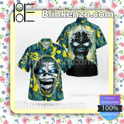 Iron Maiden Heavy Metal Band Casual Button Down Shirts