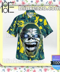 Iron Maiden Heavy Metal Band Casual Button Down Shirts b