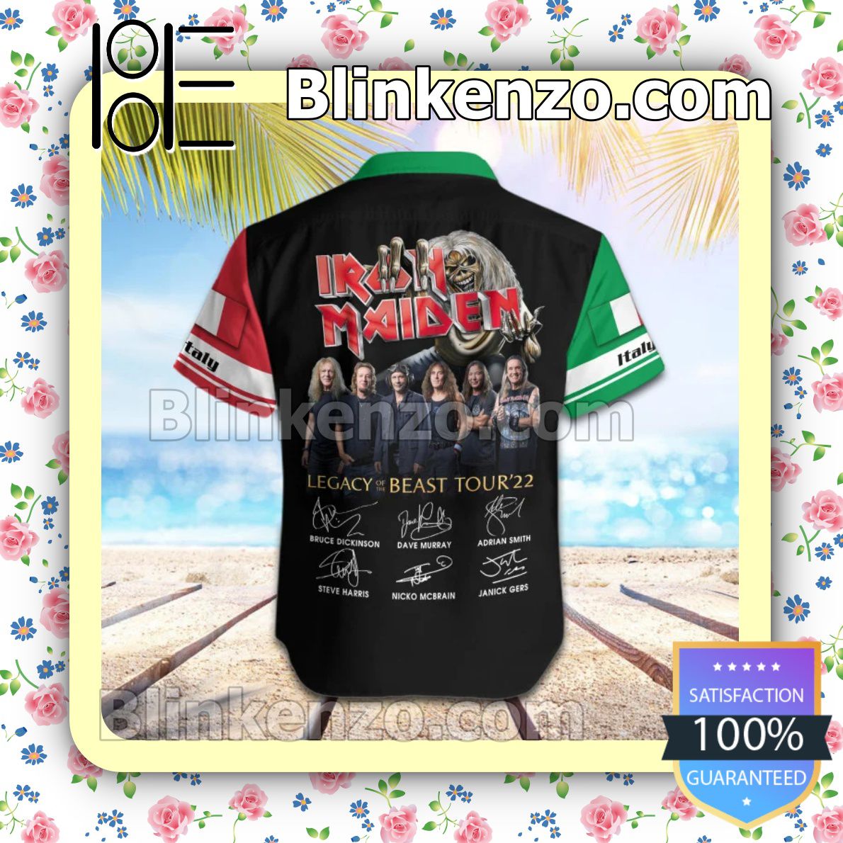 Best Iron Maiden Italy Legacy of the Beast World Tour 2022 Summer Beach Shirt