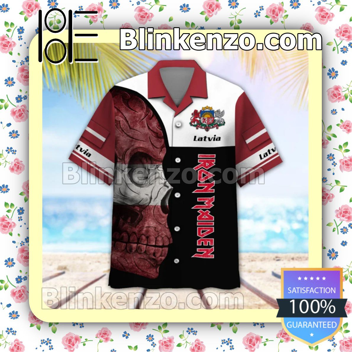 Awesome Iron Maiden Latvia Legacy of the Beast World Tour 2022 Summer Beach Shirt