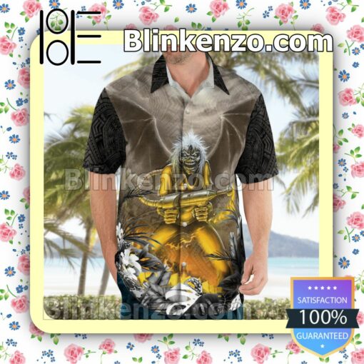 Iron Maiden Love Is Like A Hurricane Casual Button Down Shirts c